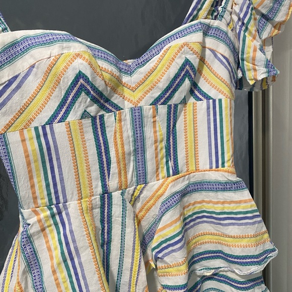 NWOT Amanda Uprichard New York Stripe Ruffle Dress - Picture 3 of 7